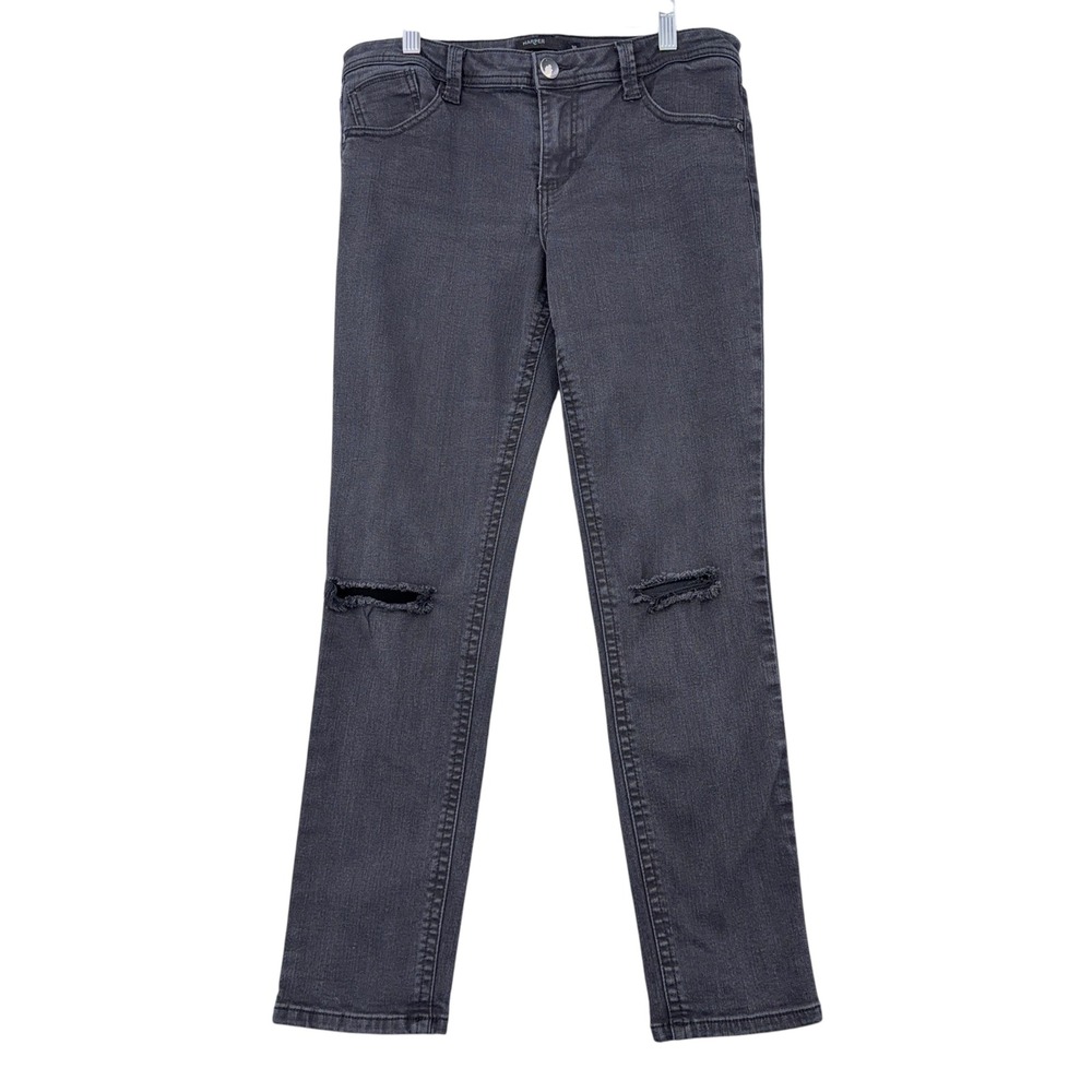 Harper Distressed Skinny Jeans Faded Black‎ Ripped Knee Stretch Denim Size 30